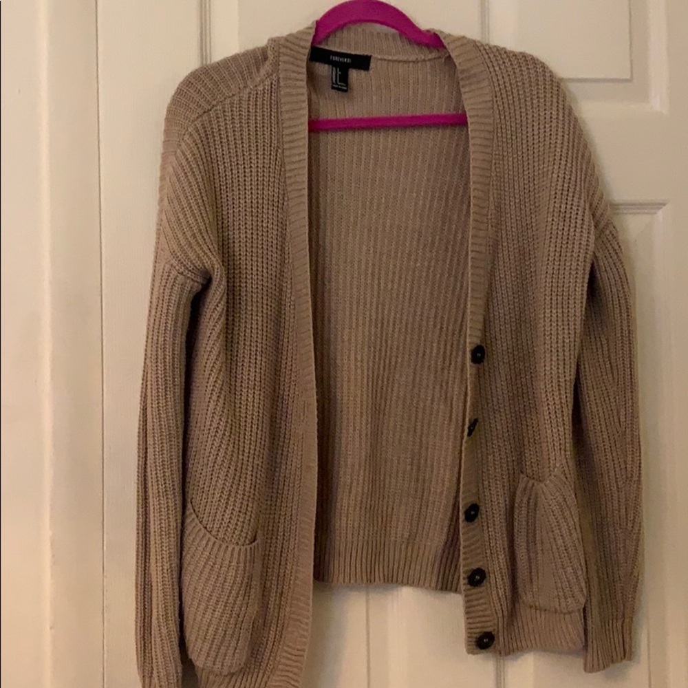 Forever 21 Tan sweater cardigan